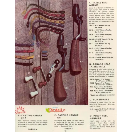 Cotton Cordell Banana Head Tattle-Tail Jig + Tattle-Tail Worm (starodawna, z lat 1970-tych), czarny, 14 g #11260