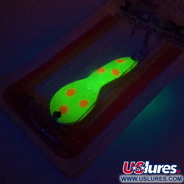 Luhr Jensen Loco 2 UV (świeci w ultrafiolecie), żółty/czerwony/nikiel, 7 g błystka wahadłowa #10000