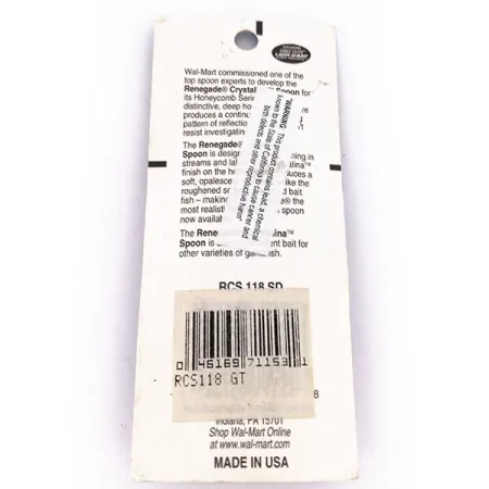 Renegade Crystalina Spoon, złota Rybka, 7 g błystka wahadłowa #12347