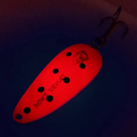 Eppinger Dardevle Rok't Devlet UV (świeci w ultrafiolecie), czerwony/czarny/nikiel, 35 g błystka wahadłowa #10062