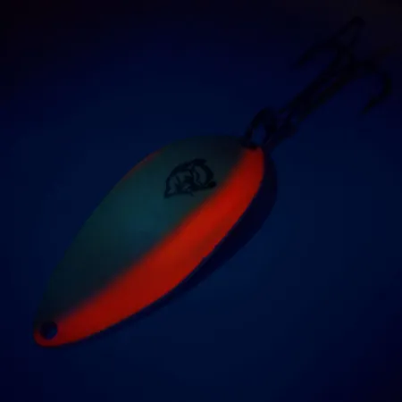 Eppinger Dardevle Devle-Dog UV (świeci w ultrafiolecie i w ciemności), biały/pomarańczowy/nikiel, 18 g błystka wahadłowa #10166