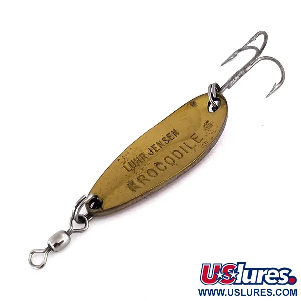 Luhr Jensen Krocodile, młotkowany mosiądz/pomarańczowe, 9 g błystka wahadłowa #10184
