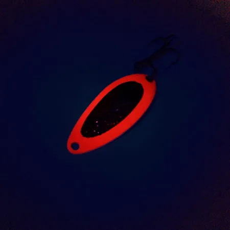 Eppinger Dardevle Devle-Dog 5200 UV (świeci w ultrafiolecie), neon czerwony/nikiel/czerwony brokat, 7 g błystka wahadłowa #10212