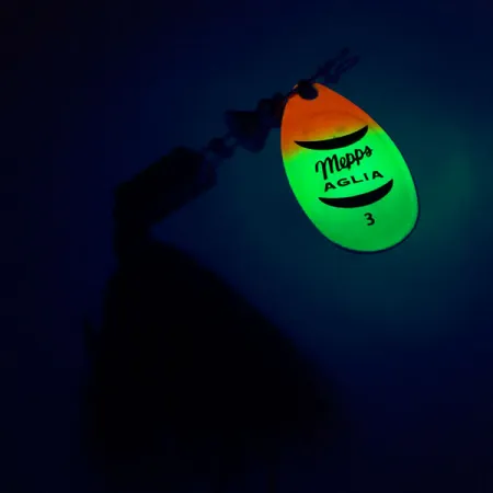 Mepps Aglia 3 dressed (z ogona wiewiórki) Fluo UV (świeci w ultrafiolecie), fluo, 7,3 g błystka obrotowa #10431