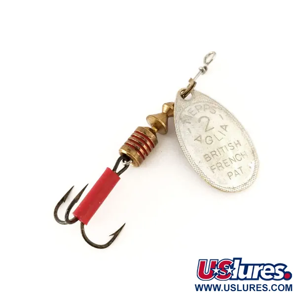  Mepps Aglia 2, model z lat 1970-tych, srebro, 4,5 g błystka obrotowa #10516