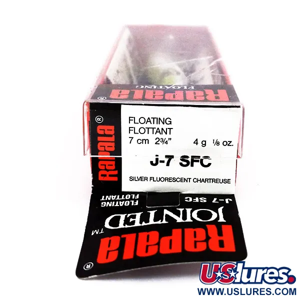Rapala Jointed J7, SFC Chartreuse, 4 g wobler #10598