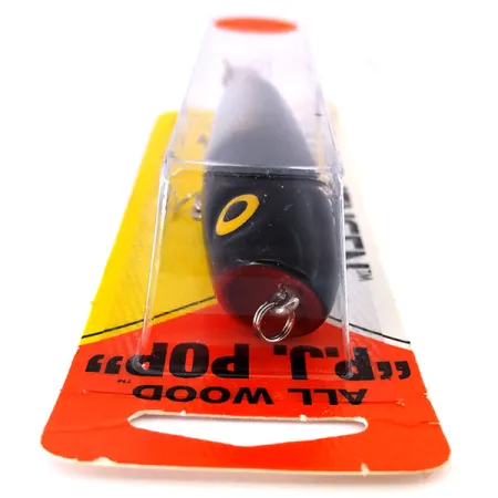 P.J.POP Luhr Jensen drewniany, ręcznie robiony, srebrny/czarny, 17 g wobler #10658