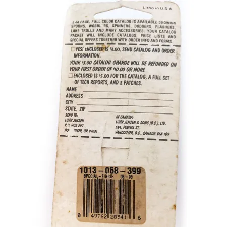 Luhr Jensen Lil' Kroc (Krocodile Stubby) UV (świeci w ultrafiolecie), nikiel/czerwony, 18 g błystka wahadłowa #10793