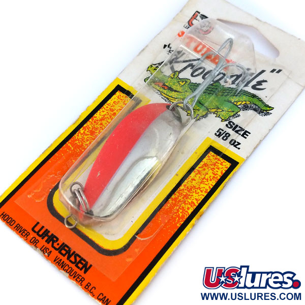 Luhr Jensen Lil' Kroc (Krocodile Stubby) UV (świeci w ultrafiolecie), nikiel/czerwony, 18 g błystka wahadłowa #10793