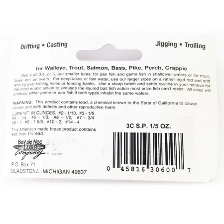 Bay de Noc Swedish Pimple 3, miedź, 6 g błystka wahadłowa #11112