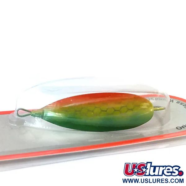  Błystka antyzaczepowa Johnson Silver Minnow, pomarańczowy/zielony/nikiel, 7 g błystka wahadłowa #11048