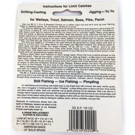 Bay de Noc Swedish Pimple 3G, miedź, 6 g błystka wahadłowa #11144