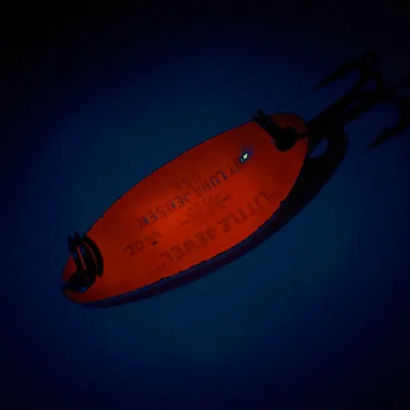 Luhr Jensen Little Jewel UV (świeci w ultrafiolecie), czerwony/tęczowy hologram, 9 g błystka wahadłowa #11316