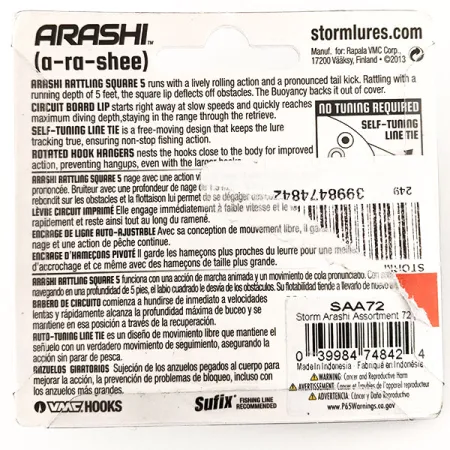 Storm Arashi Rattling Square 5, Czarny Chartreuse Shad, 18 g wobler #11335