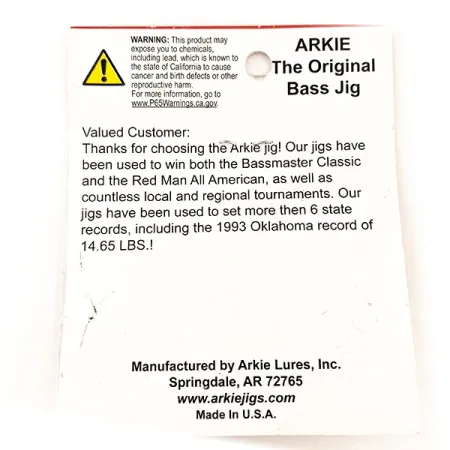 Arkie Lures Błystka antyzaczepowa Arkie Bass Jig, czarno-niebieski, 7 g #11353
