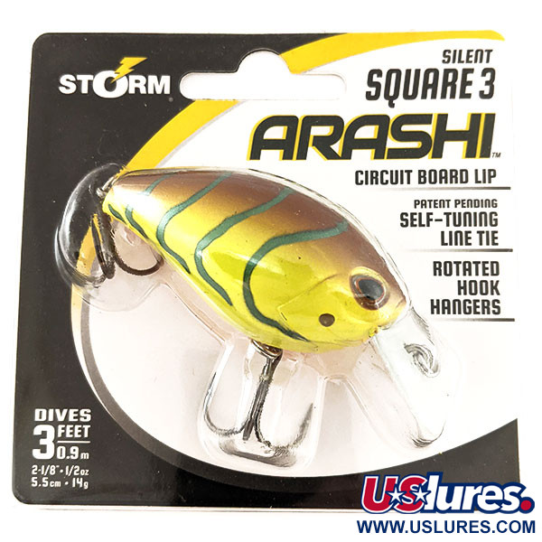 Storm Arashi Silent Square 3 UV (świeci w ultrafiolecie), Mossy Chartreuse Craw, 14 g wobler #11665