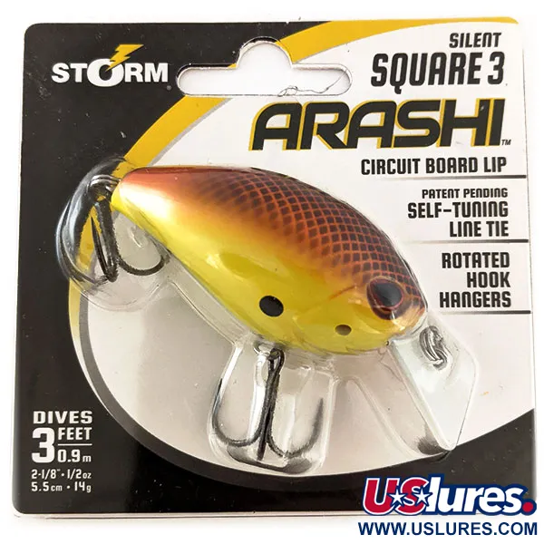 Storm Arashi Silent Square 3, Hot Chartreuse Shad, 14 g wobler #11674