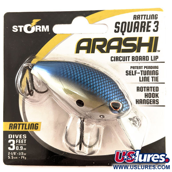 Storm Arashi Rattling Square 3, Czarny Srebrny Shad, 14 g wobler #11675