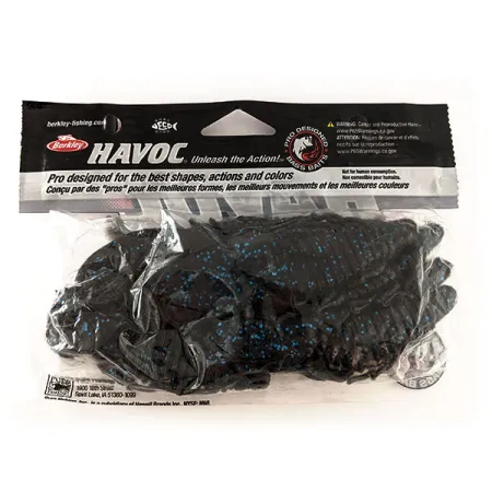 Berkley Havoc Craw Fatty, 8 szt., guma, Czarny Niebieski Fleck #11699