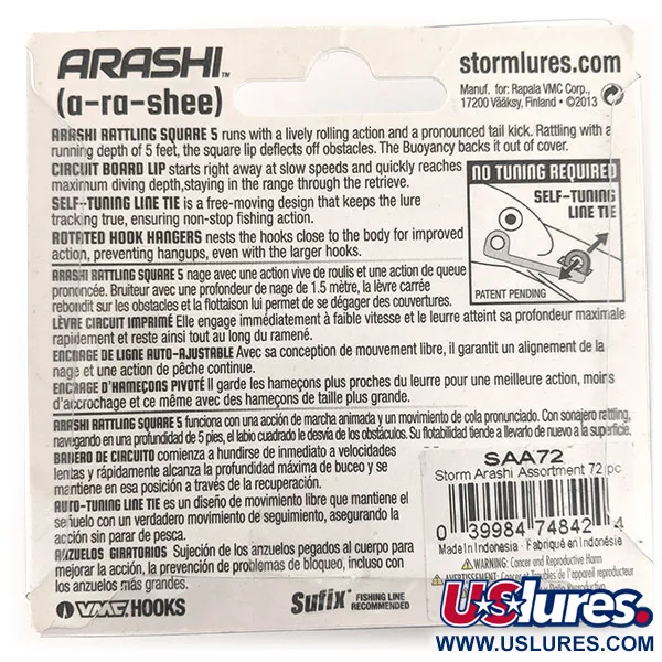 Storm Arashi Rattling Square 5, Zardzewiały Craw, 18 g wobler #11709