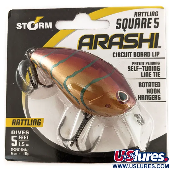 Storm Arashi Rattling Square 5, Zardzewiały Craw, 18 g wobler #11709