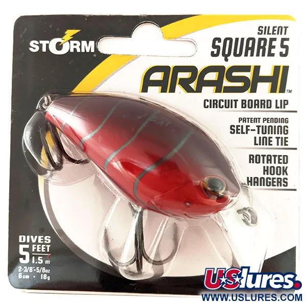 Storm Arashi Silent Square 5, Czerwony Craw, 18 g wobler #11710