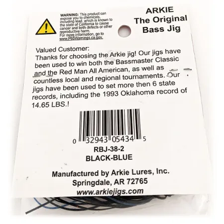 Arkie Lures Antyzaczepowy jig Arkie Jig The Original, czarno-niebieski, 7 g #11827