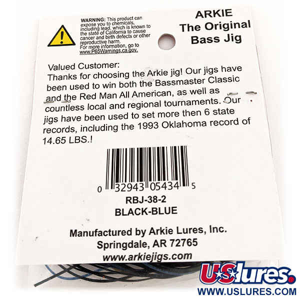 Arkie Lures Antyzaczepowy jig Arkie Jig The Original, czarno-niebieski, 7 g  #11827