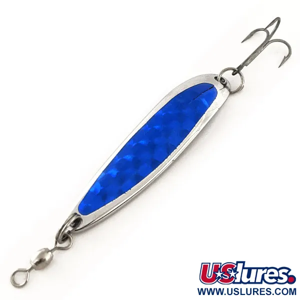 Luhr Jensen Krocodile DIE #4, nikiel/niebieski, 14 g błystka wahadłowa #11969