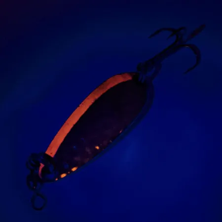 Luhr Jensen Krocodile UV (świeci w ultrafiolecie), złoty/pomarańczowy, 9 g błystka wahadłowa #12076