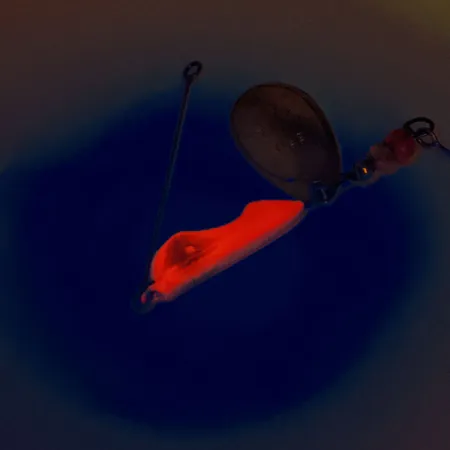 Erie Dearie Walleye Killer - przynęta na sandacza UV (świeci w ultrafiolecie), czerwony/nikiel, 14 g błystka obrotowa #12160