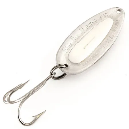 Blue Fox Pixee, młotkowany nikiel/biały, 14 g błystka wahadłowa #12317