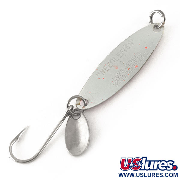 Luhr Jensen Needlefish 1 UV (świeci w ultrafiolecie), żółty/czerwony/biały, 2 g błystka wahadłowa #12328