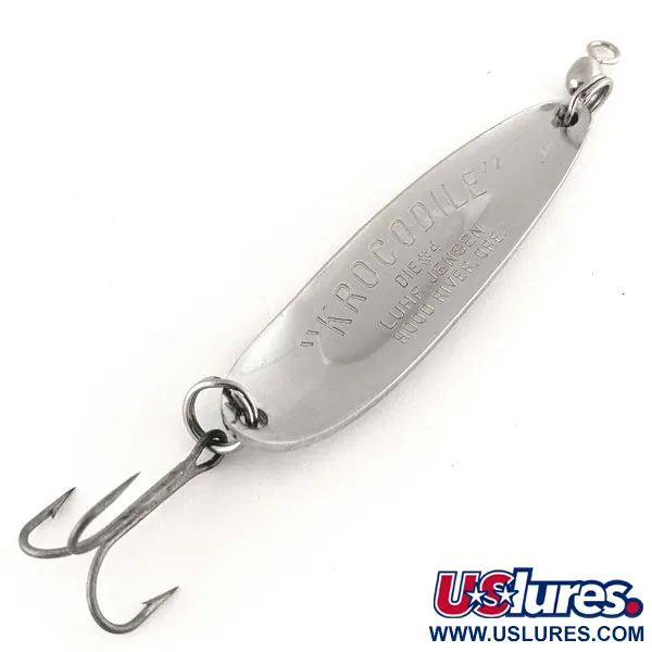 Luhr Jensen Krocodile DIE #4, nikiel/niebieski, 19 g błystka wahadłowa #12396