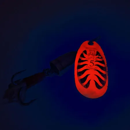Blue Fox Super Vibrax 5 UV (świeci w ultrafiolecie), czerwony/mosiądz, 13 g błystka obrotowa #12490