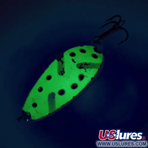 Acme Little Cleo UV (świeci w ultrafiolecie), Chartreuse/czerwony/nikiel, 9 g błystka wahadłowa #12494