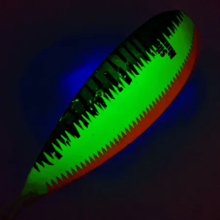 Błystka antyzaczepowa Johnson Silver Minnow UV (świeci w ultrafiolecie), Fire Tiger (Ognisty Tygrys), 28 g błystka wahadłowa #12517