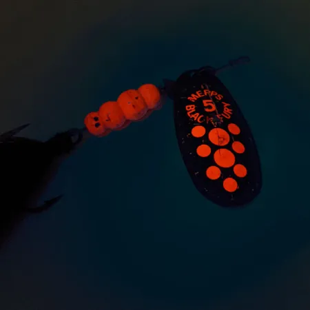 Mepps Aglia 5 Dressed UV (świeci w ultrafiolecie), czarny/czerwony UV - świeci w ultrafiolecie, 14 g błystka obrotowa #12696