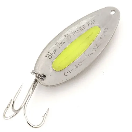 Blue Fox Pixee UV (świeci w ultrafiolecie), młotkowany nikiel/żółty, 24 g błystka wahadłowa #12701