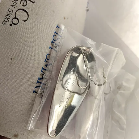 Blue Fox Aqua Spoon Dealer Display Card (1980s), czerwony/biały/nikiel, 9 g błystka wahadłowa #12793