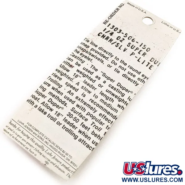 Luhr Jensen Super-Duper 506, nikiel/czerwony, 7 g błystka wahadłowa #12846