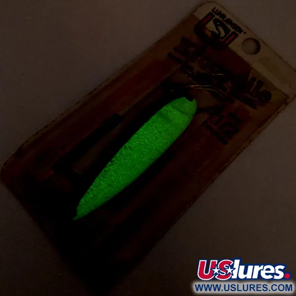 Luhr Jensen Krocodile DIE #4 (świeci w ciemności), biały zielony, 14 g błystka wahadłowa #12895