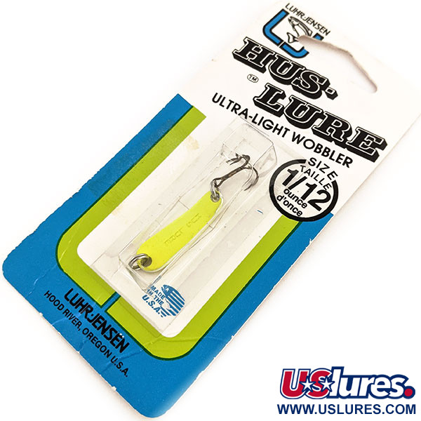 Luhr Jensen Hus-lure UV (świeci w ultrafiolecie), Chartreuse, 2 g błystka wahadłowa #12901