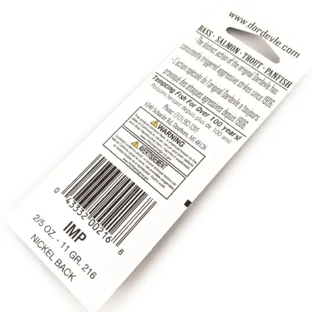 Eppinger Dardevle Imp, Czerwony Devle/nikiel Czerwony/biały/nikiel, 11 g błystka wahadłowa #16384