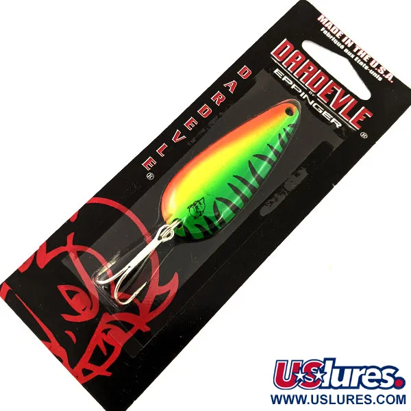 Eppinger Dardevle Imp UV (świeci w ultrafiolecie), Fire Tiger (Ognisty Tygrys), 11 g błystka wahadłowa #15733