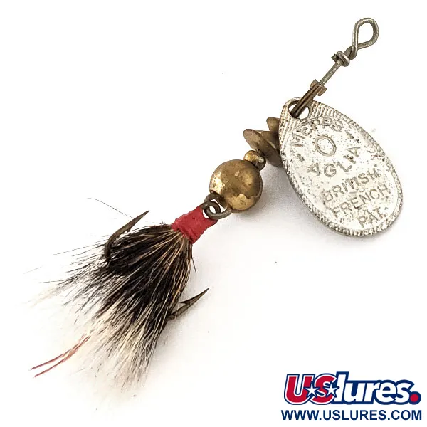  Mepps Aglia 0 Dressed (z ogona wiewiórki) - z lat 1970-tych, srebro, 2,5 g błystka obrotowa #13124