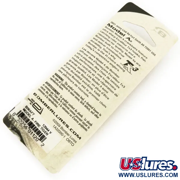 Bomber model 6A UV (świeci w ultrafiolecie), Fire Tiger (Ognisty Tygrys), 11 g wobler #13188