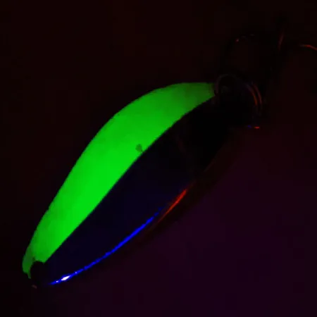 Little Cleo Seneca UV (świeci w ultrafiolecie), nikiel/zielony, 7 g błystka wahadłowa #13220