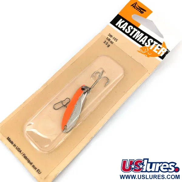 Acme Kastmaster UV (świeci w ultrafiolecie), nikiel/pomarańczowy, 3,5 g błystka wahadłowa #13423