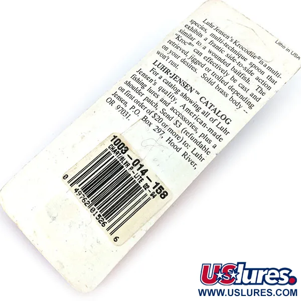 Luhr Jensen Krocodile #3, żółto-tęczowy hologram, 10 g błystka wahadłowa #13570